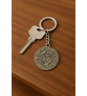 Sons of Anarchy Moto Club Gümüş Renk Unisex Metal Anahtarlık – Biker Tarzı Aksesuar