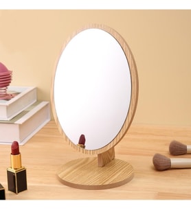 Yeni Model 9 -Ahşap Tasarım Masaüstü Oda Dekorasyon Makyaj Oval Ayna