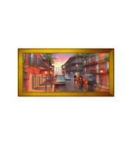 Manzara Temalı Kanvas Tablo 80 x 110 cm Gold Çerçeve