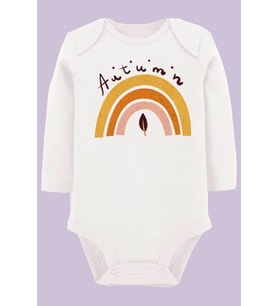 Organik Baskılı Pamuklu Unisex Bebek Body UZUNKOLE83