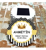 Magnet Hediyelik - Gold Kral Tacı Tasarım Sünnet - Doğum Günü Hatırası Magnet