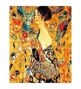 Gustav Klimt Genç Kadın Sayılarla Boyama Seti Canvas Kasnaklı 40 x 50 cm