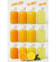 50 ml şeffaf cam mini ginger şişesi, 12 adet, detox şişesi, sızdırmaz kapaklı şişe, süs şişesi, kolonya şişesi, koku şişesi