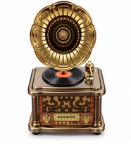 Ultratekno FX-2503B Büyük Boy Gramofon Şeklinde Bluetooth Radyo MP3 Çalar Hoparlör