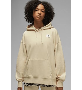 Nike Jordan Flight Fleece Oversize Hoodie Kadın Kapüşonlu Oversize Sweatshirt Bej