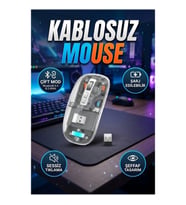 Kablosuz Mouse Fare Şarjlı Bluetooth 5.0 ve 2.4GHz Çift Modlu Sessiz Wireless
