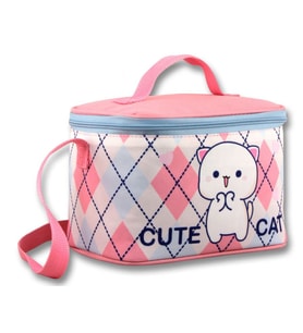 Ümit Çanta Termoslu/Isı Yalıtımlı Beslenme Çantası - 5025 - Love Cute Cat, Beyaz Pembe (Kız Çocuk) (Çok Renkli)
