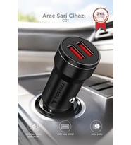 Torima Araç Şarj Cihazı 2 Usb Portlu Transmitter C01 Siyah