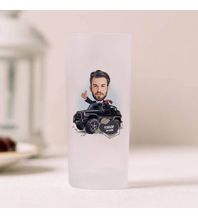 Siyah SUV ve Ben Karikatürlü Rakı Bardağı 2’li Set