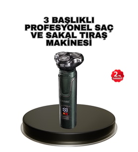 Kablosuz Profesyonel Erkek Bakım Seti - 3 Başlıklı, 3D Akıllı Kesim, Taşınabilir