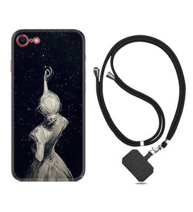 Apple iPhone 5 6 7 8 Plus Se XR Kılıf Boyun Askılı Silikon Star Woman 1332
