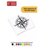 Pusula - Araç, Oto, Laptop, Duvar Uyumlu Sticker 10*10 Cm