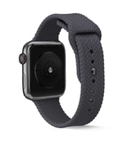 Apple Watch 42mm Kordon Silikon Örgü Kordon (Gri)