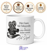 Kameraman Hediyesi Çekim Temalı Baskılı Porselen Kupa Bardak Hediye