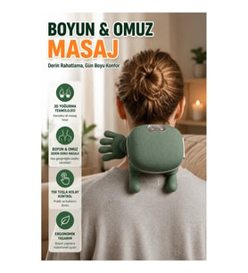 3D Yoğurma Teknolojili Boyun ve Omuz Masaj Aleti Ergonomik Derin Rahatlama Cihazı