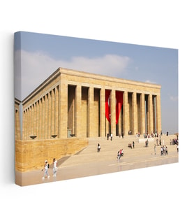 Kanvas Tablo Anıtkabir Kırmızı Bayrak Atatürk Tablosu Ev Ofis Duvar Dekoru
