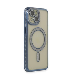 Apple İphone 15 Kılıf Joke Simli Magneticsafe Kılıf - Lacivert