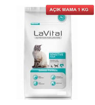 Lavital Sensitive Somonlu Kedi Maması 1 kg AÇIK