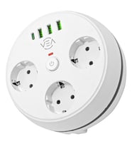 Vea VE-26583 3'LÜ 1.5 Metre Kablolu 3 USB / TYPE-C Girişli Akım Korumalı Grup Priz