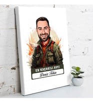 Kişiye Özel Hediye Karikatürlü En Başarılı Erkek Avcı Kanvas Tablo