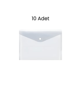 İnox Eko Çıtçıtlı Dosya Evrak Zarfı Şeffaf 10 Adet