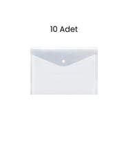 İnox Eko Çıtçıtlı Dosya Evrak Zarfı Şeffaf 10 Adet