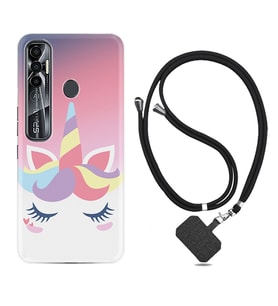 Tecno Spark 6 6 Go 8C 8 Pro 7 7 Pro Kılıf Boyun Askılı Silikon Sweety Unicorn 1737