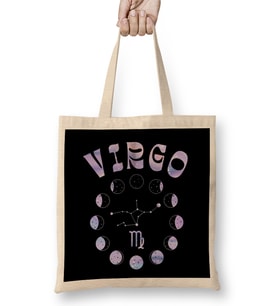 Zodiac Sign Virgo Bez Çanta Uzun Saplı