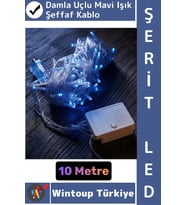 #LedIşık Dekoratif Ev Ofis Parti Yılbaşı Vitrin Oda Süsleme 100 Ledli Damla Uçlu 10 Metre Şerit Led