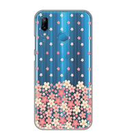 Huawei P20 Lite Uyumlu Çiçek Desenli Şeffaf Telefon Kılıfı