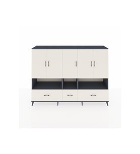 Hyperion Dolap 12 Raflı 3 Çekmeceli 5 Kapaklı 220x44x163 Antrasit-Aytaşı