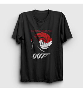 Presmono Unisex Siyah Casino Royale Film James Bond T-Shirt 257455tt