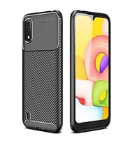 Samsung Galaxy A01 Karbon Desenli Negro Silikon Kılıf (Siyah)