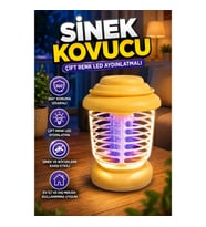 Çift Renk LED Aydınlatmalı Sinek Kovucu Lamba – 360° Koruma Izgaralı