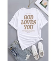 Good Loves You Baskılı Unisex Oversize Tshirt (A.Beyaz)