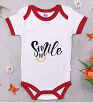 BK Kids Smile Tasarımlı Kırmızı Bebek Body Zıbın-2