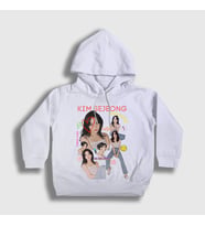 Presmono Unisex Çocuk Beyaz Poster Kim Sejeong Kapüşonlu Sweatshirt 524019tt (Beyaz)