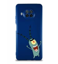 Xiaomi Mi 10T Lite Soft Premier Kapak Plankton Tasarımlı Silikon Kılıf - Lacivert (Şeffaf)