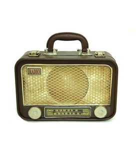 Dekoratif Metal Radyo Bavul Vintage Dekoratif Hediyelik (Siyah)