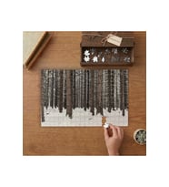 Ormanda Kar Manzarası- Ağaçlar- Doğa Tasarımı 240 parça Ahşap Puzzle Ahşap Kutuda MP00046