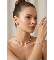 İNCİLİ TAŞLI CHOKER KOLYE BİLEKLİK KÜPE SET