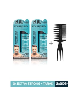 FONTENAY SAÇ ŞEKİLLENDİRİCİ PUDRA TOZ WAX MAT EFFECT MAVI 20GR X2 + ŞEKİL TARAĞI 3'LÜ SET
