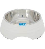 Trixie Köpek Mama ve Su Kabı, Melamin/Paslanmaz Çelik, 0.4lt/ø17cm, Beyaz