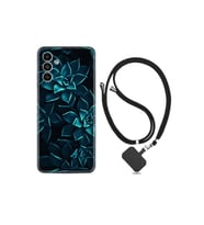 Samsung Galaxy A13 Kılıf Silikon Desen Boyun Askılı Mistik Çiçekler 1650