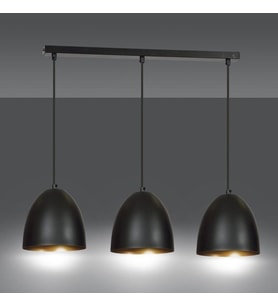 mylights  üçlü masa üstü retro  metal sarkıt avize 60 cm kasa  (Siyah)