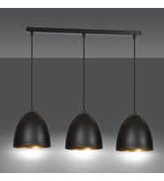 mylights  üçlü masa üstü retro  metal sarkıt avize 60 cm kasa  (Siyah)