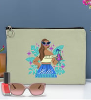 BK Gİft Yaz Temalı-3 Astarlı Portföy Çanta 30x21cm(12 Renk Seçeneği), Baskılı El Çantası, Organizer Çanta (Mint Yeşili)