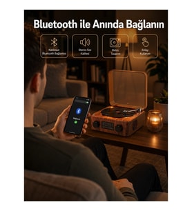 Mey İthalat® Saatli Gece Işıklı Hoparlör – Modern ve Vintage Tasarım Yeni Nesil