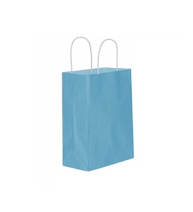 Kağıt Hediye Çantası Düz Renk Büyük Boy 25X31 CM (25 Adet)  Mavi
