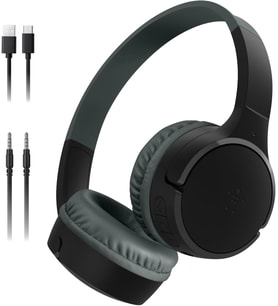Belkin Soundform Mini Çocuk Kablosuz Kulaklık (Siyah) – Dahili Mikrofon, 30 Saat Çalma, Eğlenceli Çı